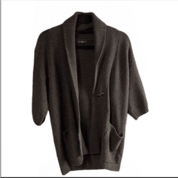 Gap wool blend drop sleeves oversized one button chunky knit open sweater. Sm - Picture 2 of 3